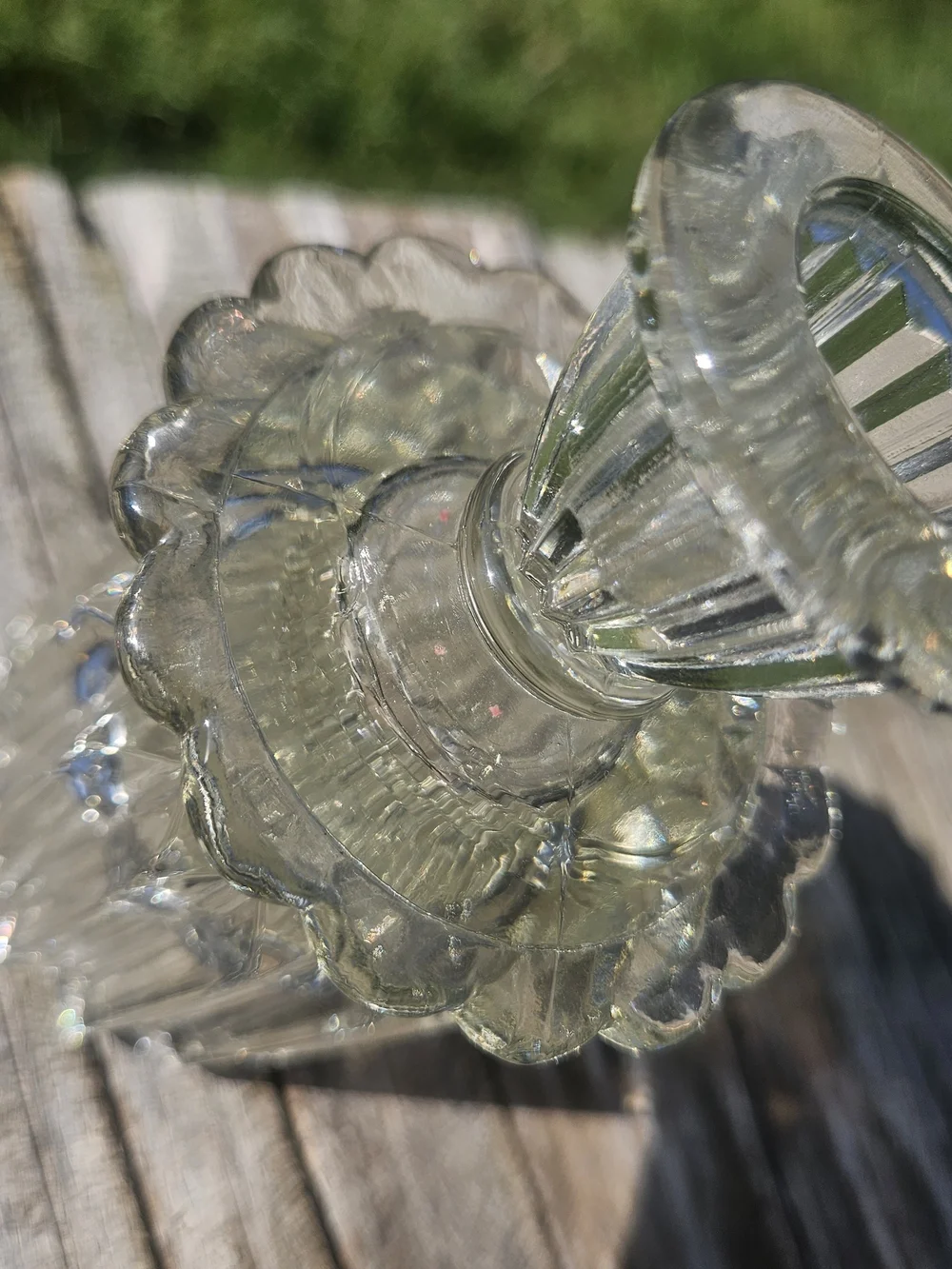 Clear Glass Pedestal Votive Holders - Pair